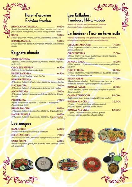 menu 0 of Salam Bombay