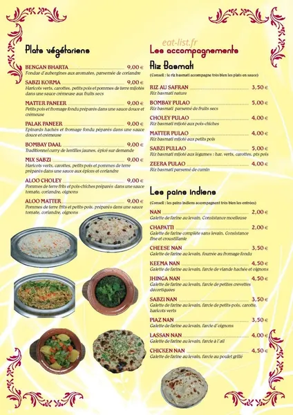 menu 1 of Salam Bombay