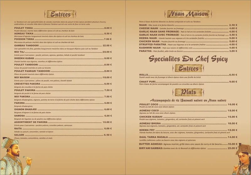 menu 0 of New Taj Mahal