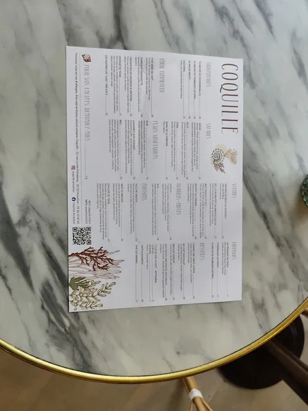 menu 1 of COQUILLE