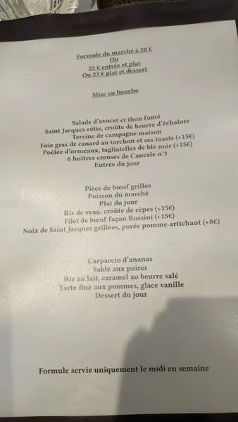 menu 0 of La Griotte