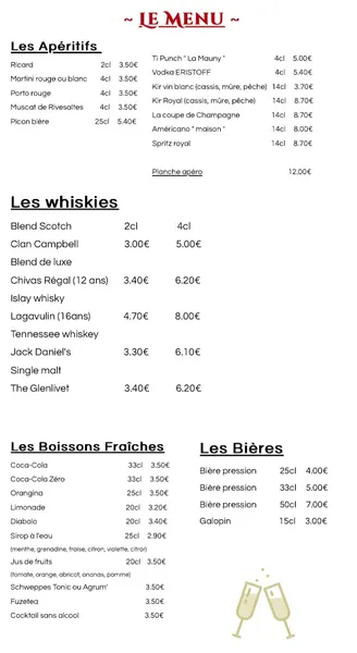 menu 0 of Le Bouchon Restaurant