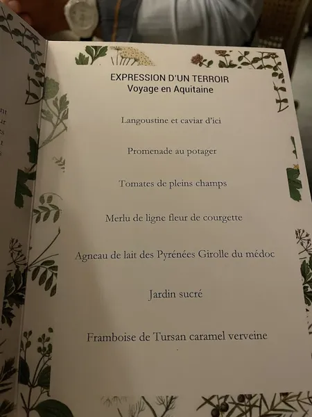 menu 0 of Restaurant La Grand'Vigne - Les Sources de Caudalie