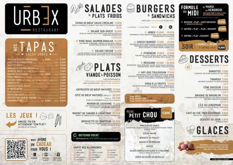 menu 0 of L'URBEX Restaurant