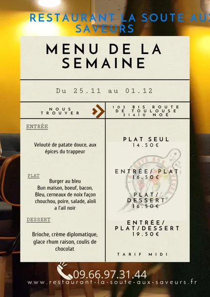 menu 2 of Restaurant La Soute Aux Saveurs