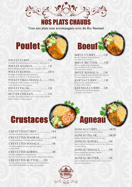 menu 0 of Restaurant Taj Mahal