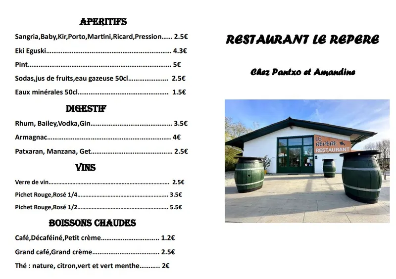 menu 0 of Restaurant le Repère, Chez Pantxo et Amandine