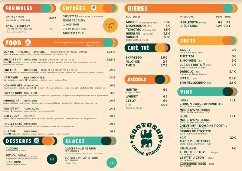 menu 0 of Santosha Massy