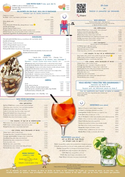 menu 0 of Le Rocher, Chez Mina moules frites