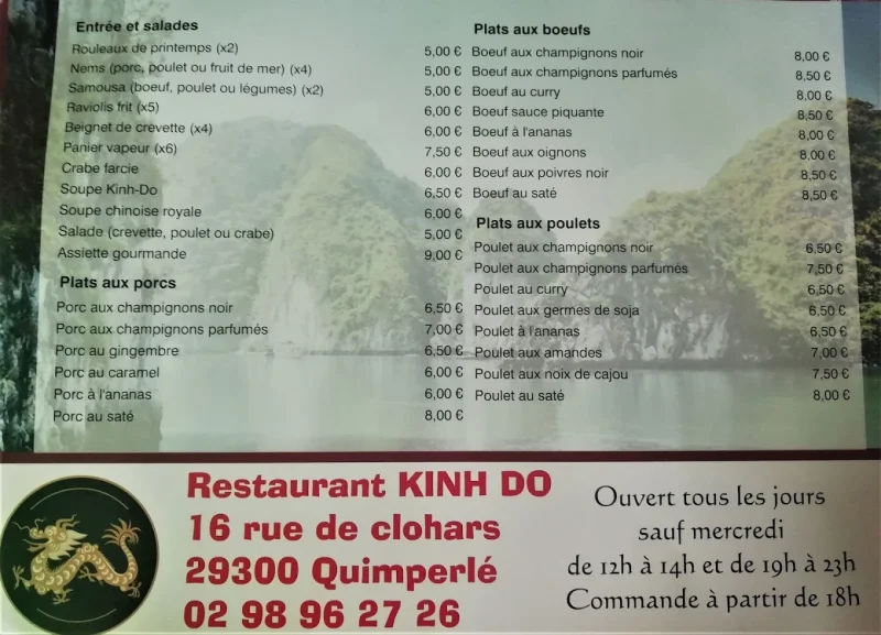 menu 1 of Kinh Do