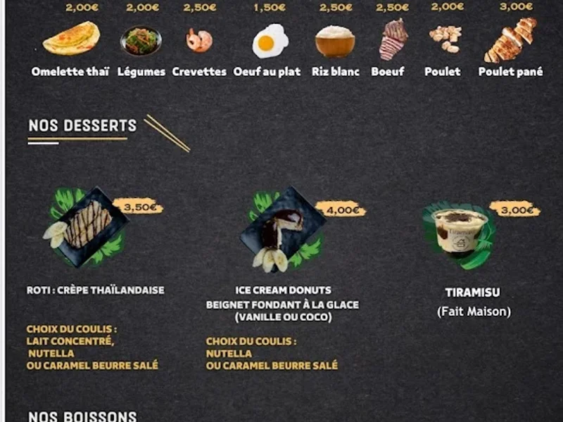 menu 2 of Le Wok Thaï