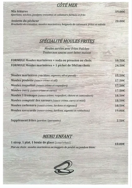 menu 1 of Le Comptoir des Saveurs