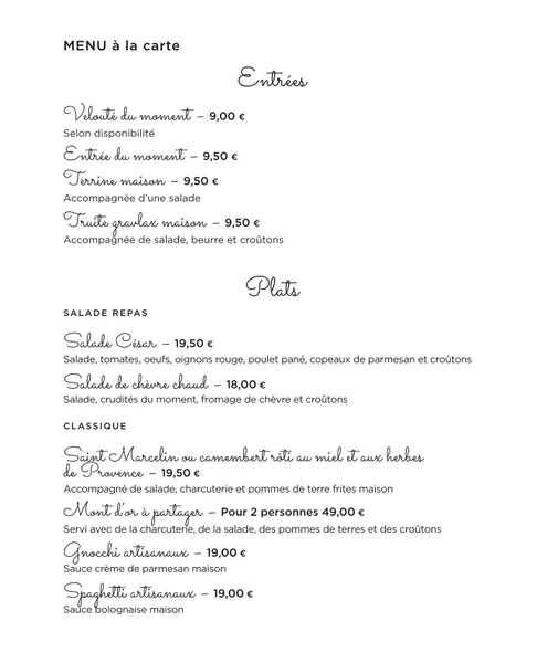 menu 0 of LE THOR ENT DES SAVEURS