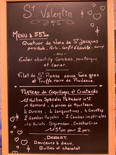 menu 0 of L'Eau à la Bouche .Poissonnerie du marché et restaurant