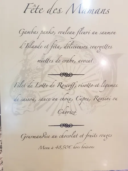menu 1 of L'Eau à la Bouche .Poissonnerie du marché et restaurant