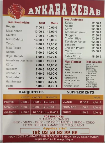 menu 0 of Ankara kebab