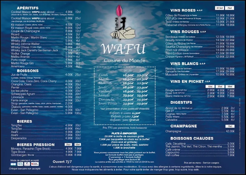 menu 0 of Wafu Dreux