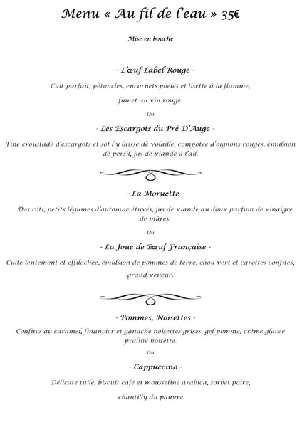 menu 0 of L'auberge de l'île enchantée