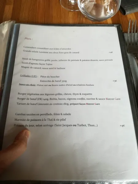 menu 0 of Le Bistrot Gare
