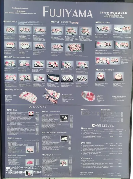 menu 0 of Le Fujiyama