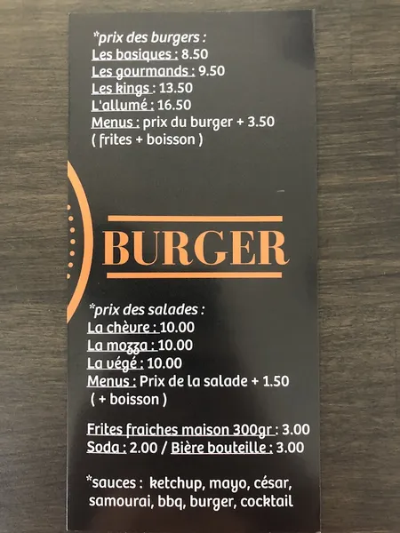 menu 2 of O'Buns Burger