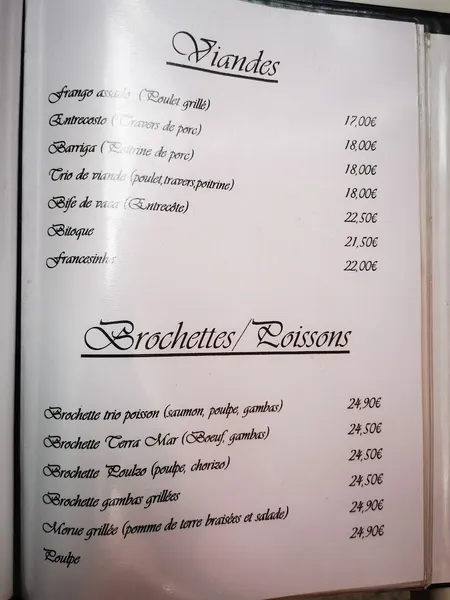 menu 0 of Churrasqueira"Chez santos"grillades au feu de bois"