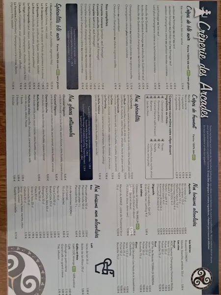 menu 0 of Crêperie des Arcades
