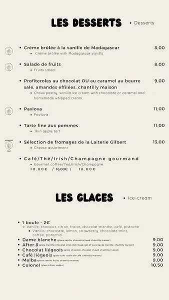 menu 0 of Restaurant le Jardin d'été Quimper