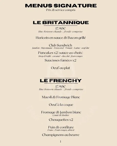 menu 1 of BAR SUR LES QUAIS