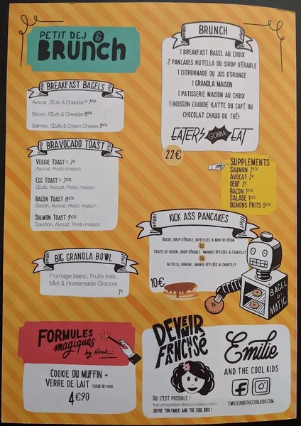 menu 0 of Emilie and the cool kids