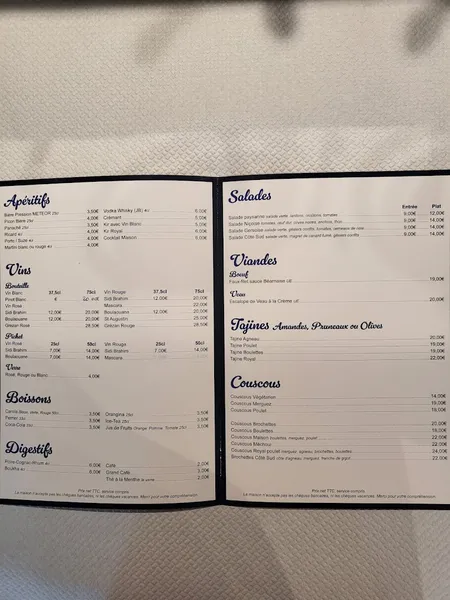 menu 0 of Restaurant Côté Sud