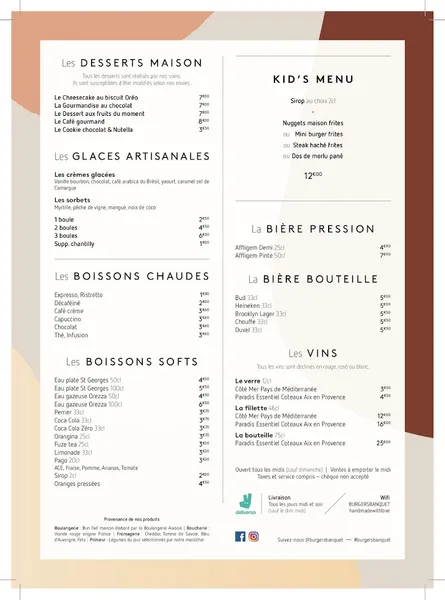 menu 0 of Burger's Banquet