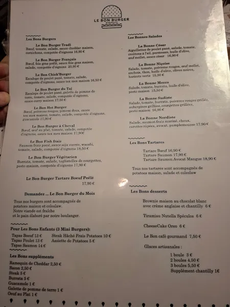 menu 0 of Le Bon Burger Saint-Barnabé