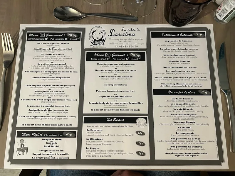 menu 0 of La Table de Laurène