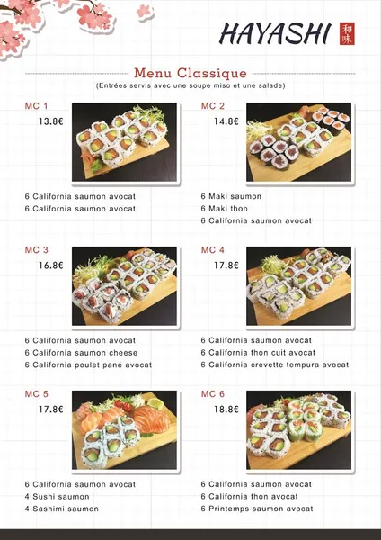 menu 2 of HAYASHI—SUSHI RAMEN