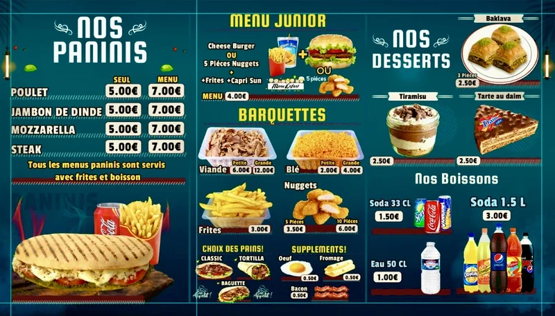 menu 1 of O’CLOS KEBAB EAUBONNE SOISY