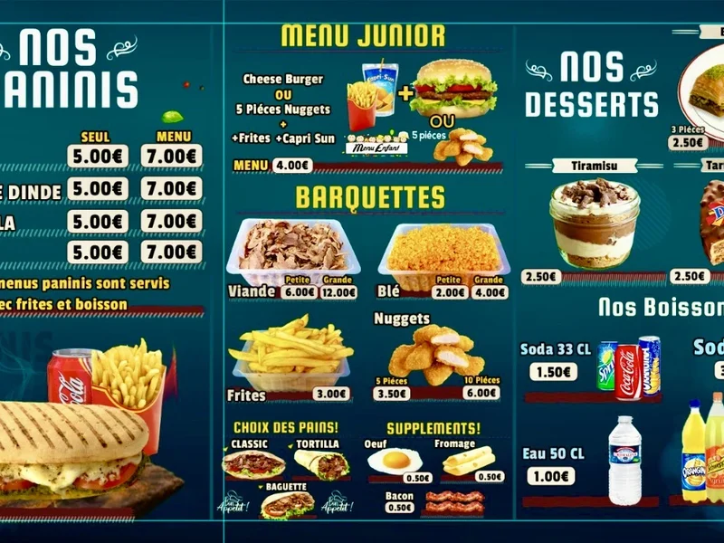 menu 1 of O’CLOS KEBAB EAUBONNE SOISY