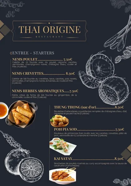 menu 0 of Thai Origine restaurant thai Cannes