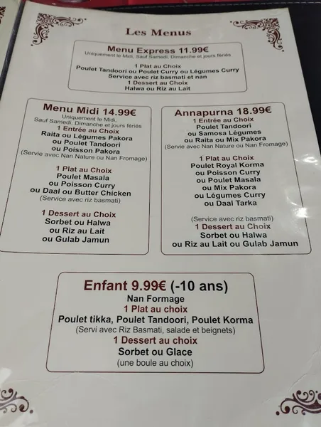 menu 0 of Namaste Himalaya