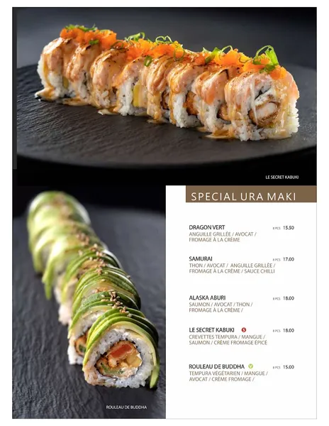 menu 0 of Kabuki Canton Grenoble (Asian Sushi Bar restaurant japonais)