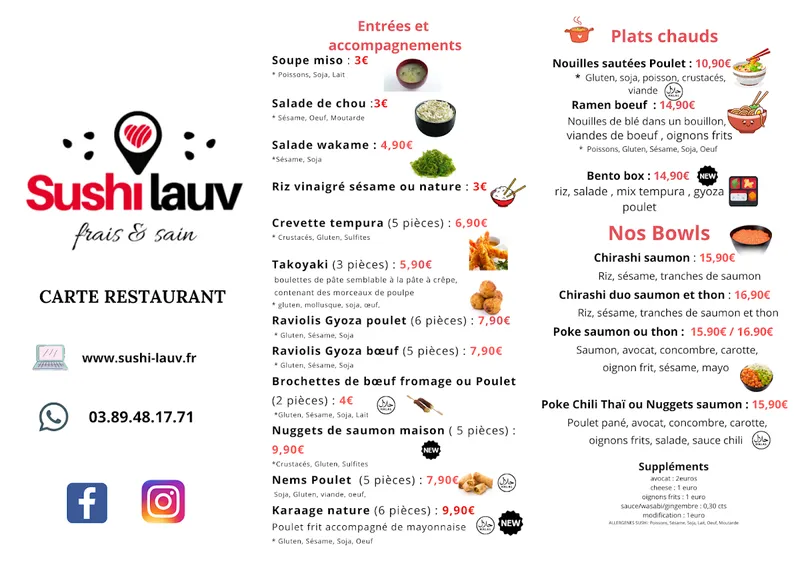 menu 0 of SUSHI LAUV KINGERSHEIM