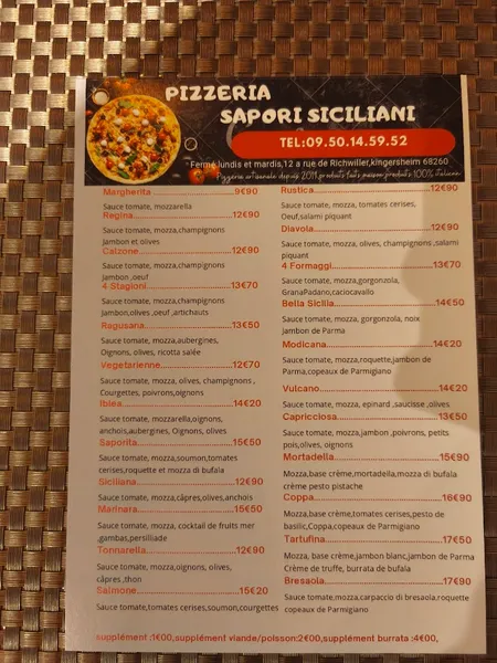 menu 0 of Sapori Siciliani