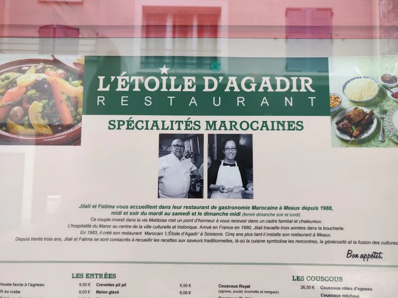 menu 0 of Restaurant L'Etoile d'Agadir
