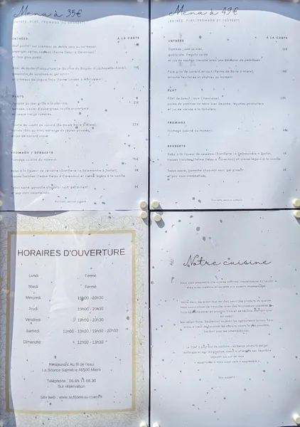 menu 0 of Au fil de l'eau