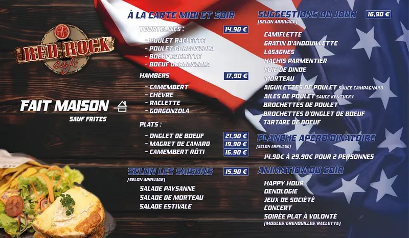 menu 0 of Red Rock Café