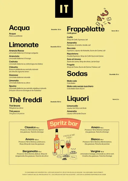 menu 2 of IT - Italian Trattoria Bègles
