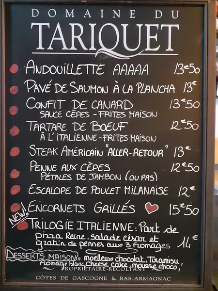 menu 1 of L'Echoppe