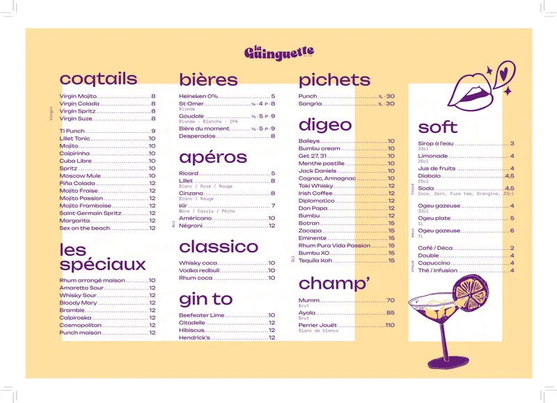 menu 0 of La Guinguette du Coq