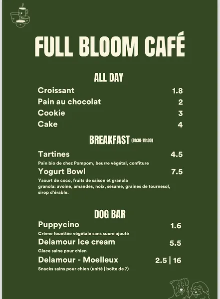 menu 0 of Full Bloom Café