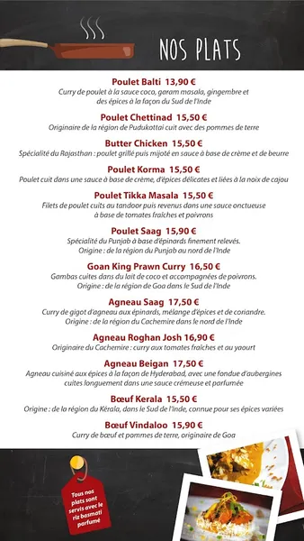 menu 0 of curry house